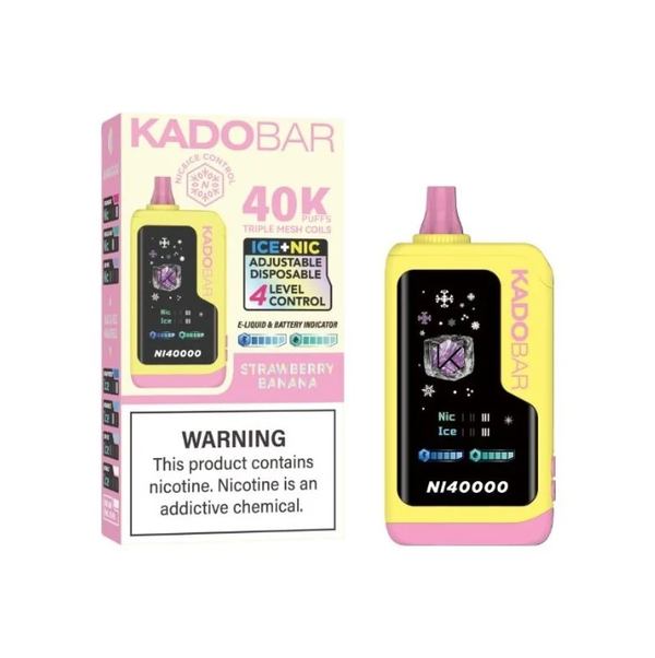 Fragola Banana - Kado Bar NI40K - Ghiaccio + Controllo Nicotine - 40K Sigarette Elettroniche