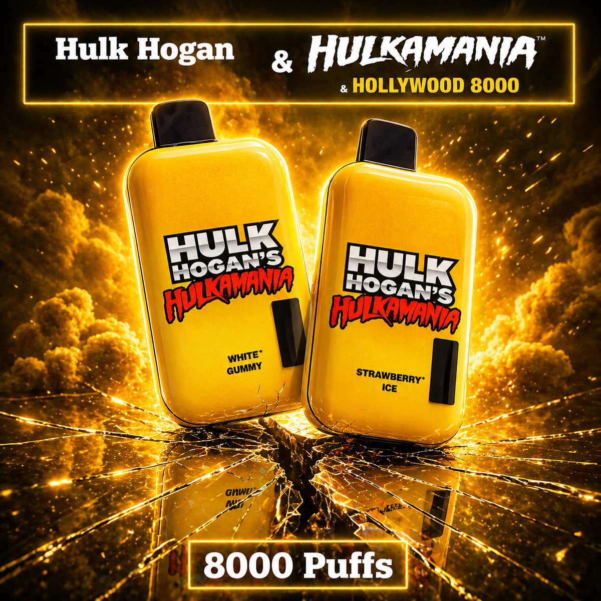 hulk hogan hollywood 8000 puffs disposable vape Hogan's Hulkamania & death row 0 nicotine The NJOY ACE: A Flavor:Pineapple Apple Mango Ice