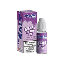 Charger l'image dans la visionneuse de galerie, 10 ml de e-liquide Kingston 10 mg de sel de nicotine (50VG/50PG) pour MTL Vaping