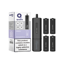 Load image into Gallery viewer, 20mg Quadro 2.4K Pod Vape Kit 4 in 1 Black Series 2400 Puffs