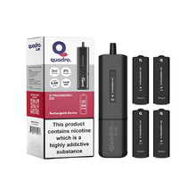 Load image into Gallery viewer, 20mg Quadro 2.4K Pod Vape Kit 4 in 1 Black Series 2400 Puffs