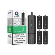 Laden Sie das Bild in den Galerie-Viewer, 20 mg Quadro 2.4K Pod Vape Kit 4 in 1 Black Series 2400 Puffs