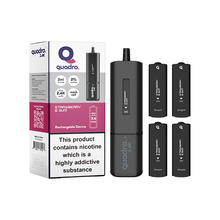 Load image into Gallery viewer, 20mg Quadro 2.4K Pod Vape Kit 4 in 1 Black Series 2400 Puffs