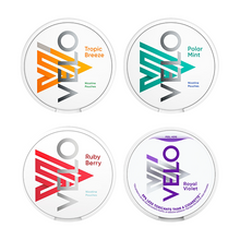 Load image into Gallery viewer, Velo Mini Tropic Breeze & Polar Mint Mild Strength Nicotine Pouches - 20 Count