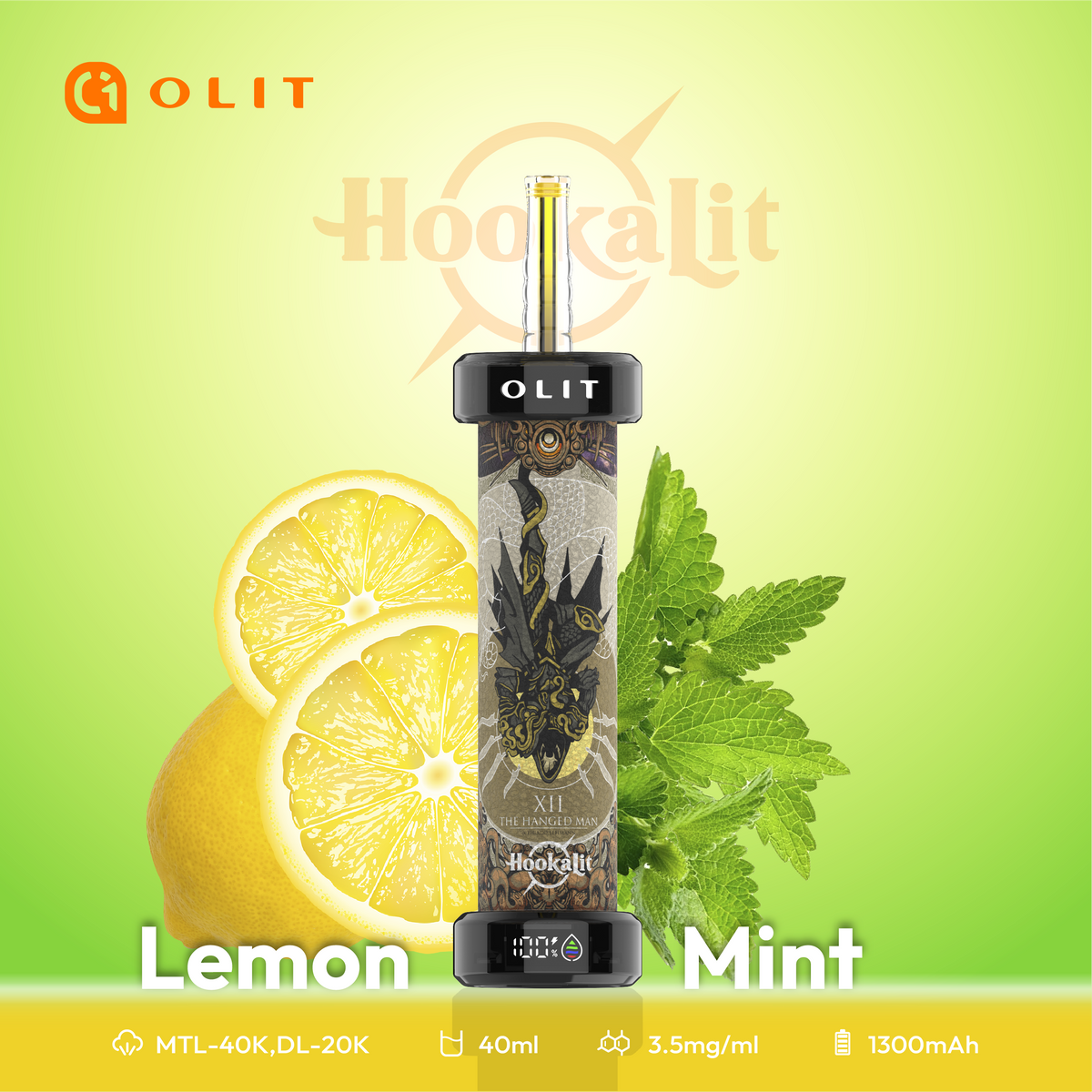 Lemon Mint - Olit 40K Hookah for Refreshing Vaping Delight Lemon Mint - Olit 40K Hookah for Refreshing Vaping Delight
