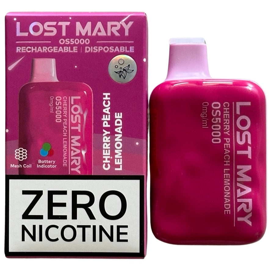 Cherry Peach Lemonade - Lost Mary OS5000 - Zero Nicotine Delight