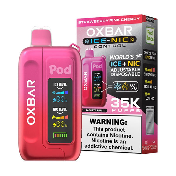 Strawberry Pink Cherry - Pod Juice X Oxbar Ice-Nic 35K - 35K Vape