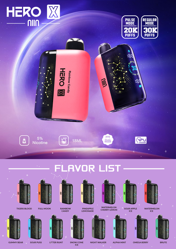 Hero X 30K - 20mg Nicotine - Vapes Jetables