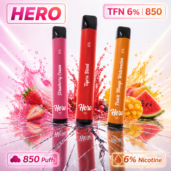 HERO TFN 6% 850 - 20mg nikotínu - jednorazové výpary