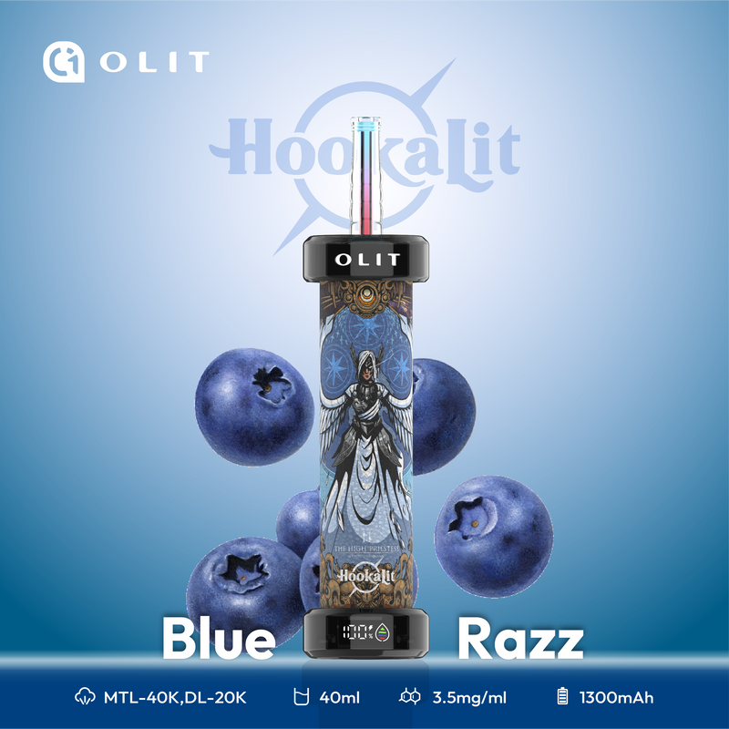 Blue Razz - Olit 40K Hookah for Ultimate Vaping Pleasure Blue Razz - Olit 40K Hookah for Ultimate Vaping Pleasure