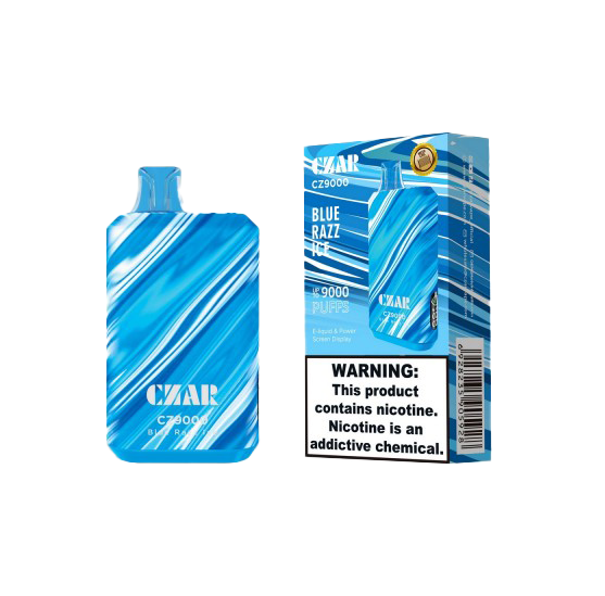 Blue Razz Ice - CZAR CZ9000 - 8500 potahů vape
