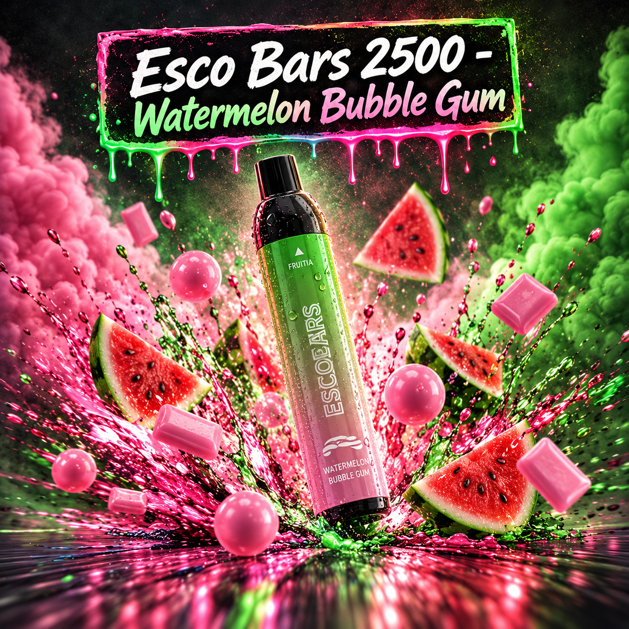 Esco Bars 2500 - Watermelon Bubble Gum (Fruitia x Esco Bars)