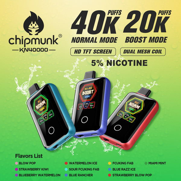 Chipmunk KN40000 - 20mg nikotiinia - kertakäyttöisiä höyryjä