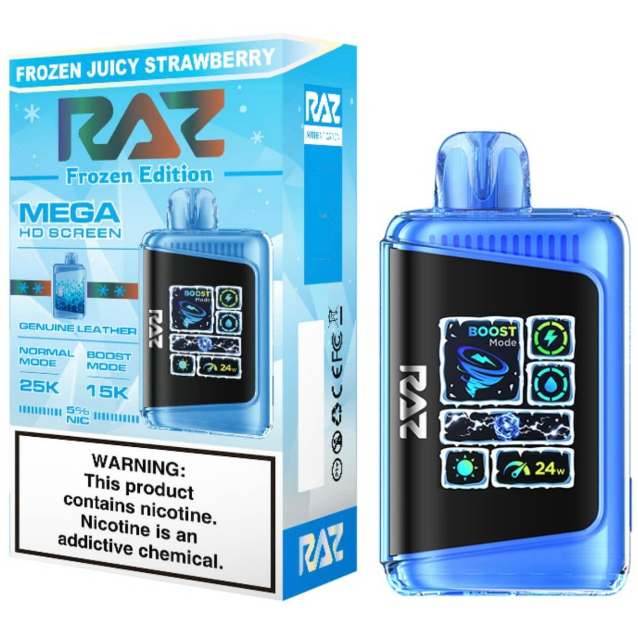 Frozen Juicy Strawberry - RAZ DC25000 Vape Device Frozen Juicy Strawberry - RAZ DC25000 Vape Device