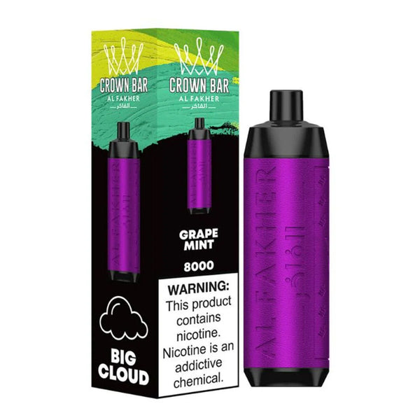 Grape Mint - Al Fakher Crown Bar 8K - Дешёвые одноразовые вейпы до 10 долларов