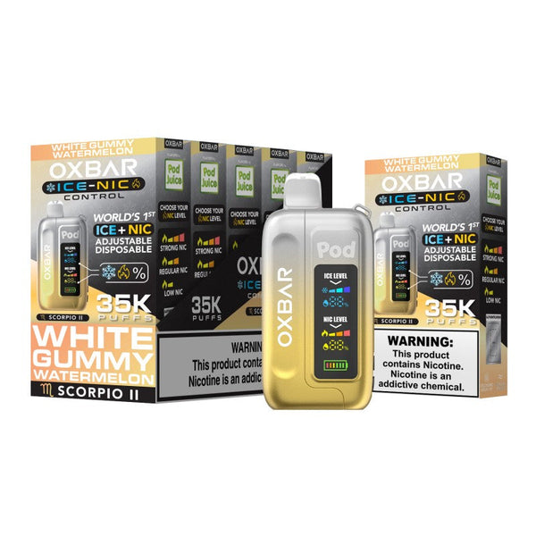 White Gummy Watermelon - Pod Juice X Oxbar Ice-Nic 35K - 35K Vape