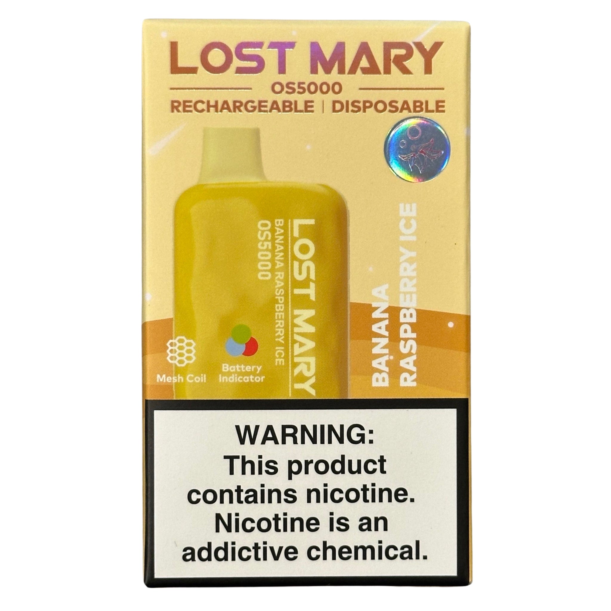 Banana Raspberry Ice Vape | Disposable Lost Mary OS5000 Banana Raspberry Ice Vape | Disposable Lost Mary OS5000
