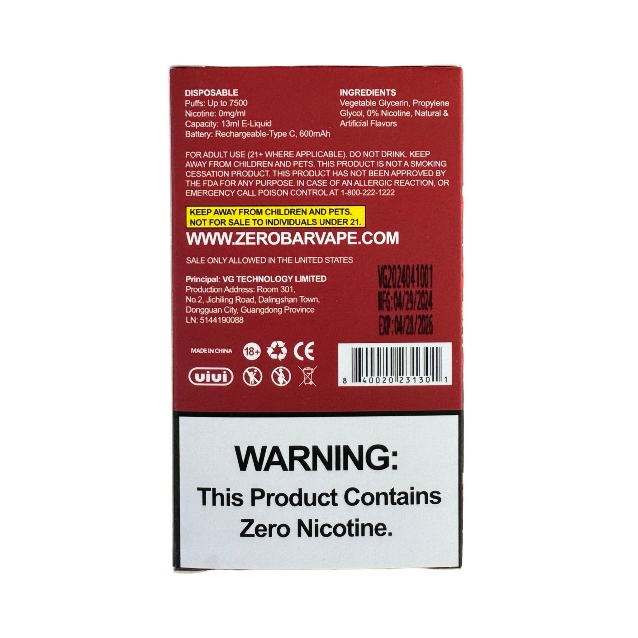 Cherry Cola - Zero Bar - Exotic Edition - Zero Nicotine Vape Cherry Cola - Zero Bar - Exotic Edition - Zero Nicotine Vape