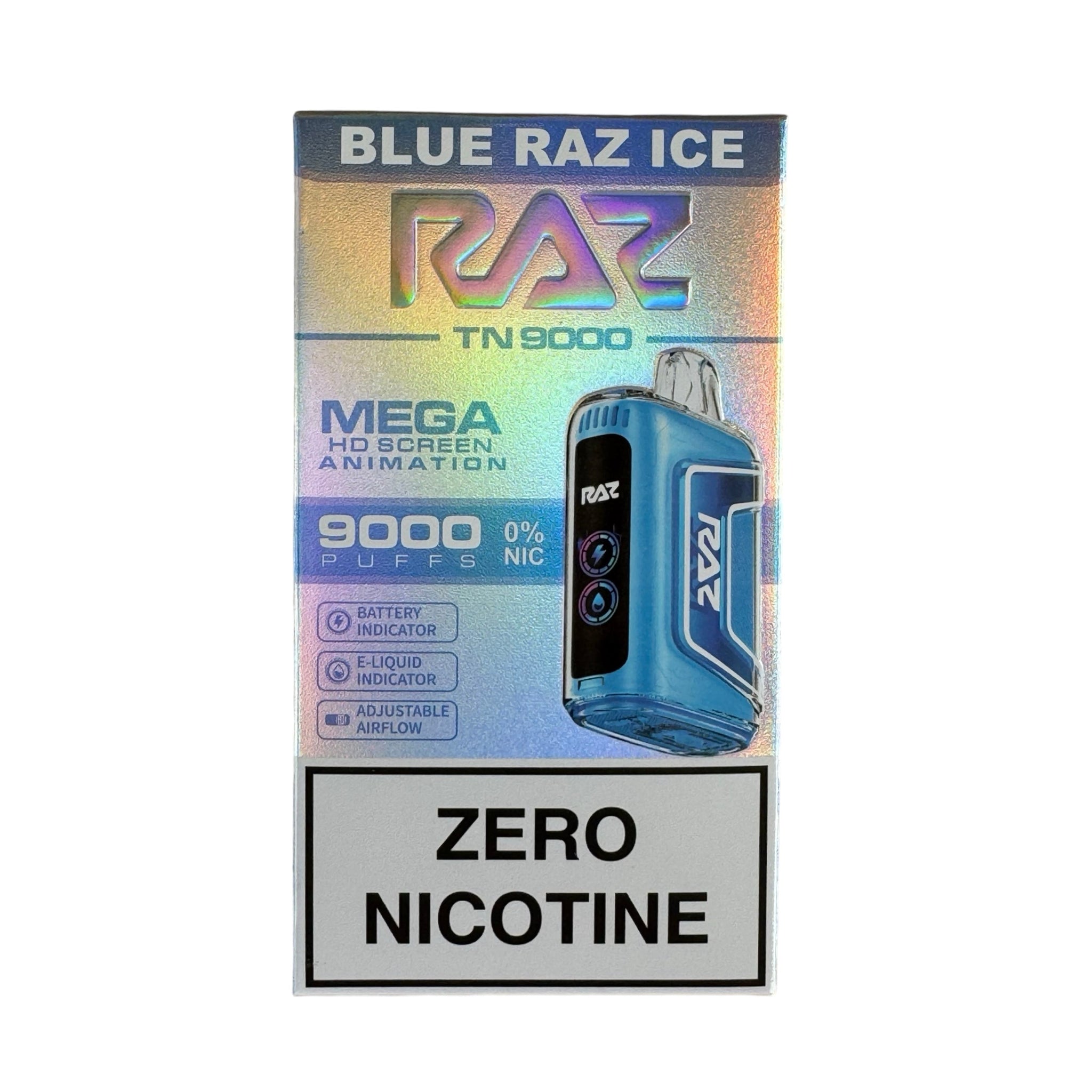 Blue Raz Ice - RAZ TN9000 - Zero Nicotine Vape Device Blue Raz Ice - RAZ TN9000 - Zero Nicotine Vape Device