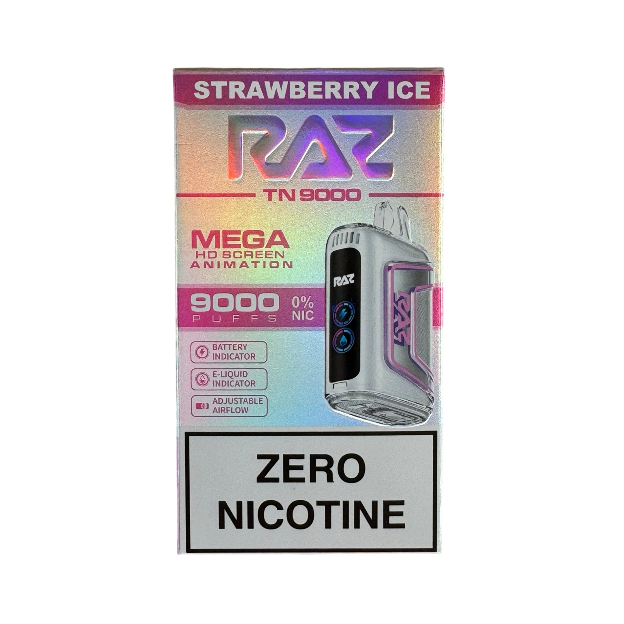 Strawberry Ice - RAZ TN9000 - Zero Nicotine Vape Delight Strawberry Ice - RAZ TN9000 - Zero Nicotine Vape Delight