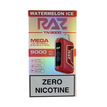 Indlæs billede i gallerifremviser, Watermelon Ice - RAZ TN9000 - Zero Nicotine
