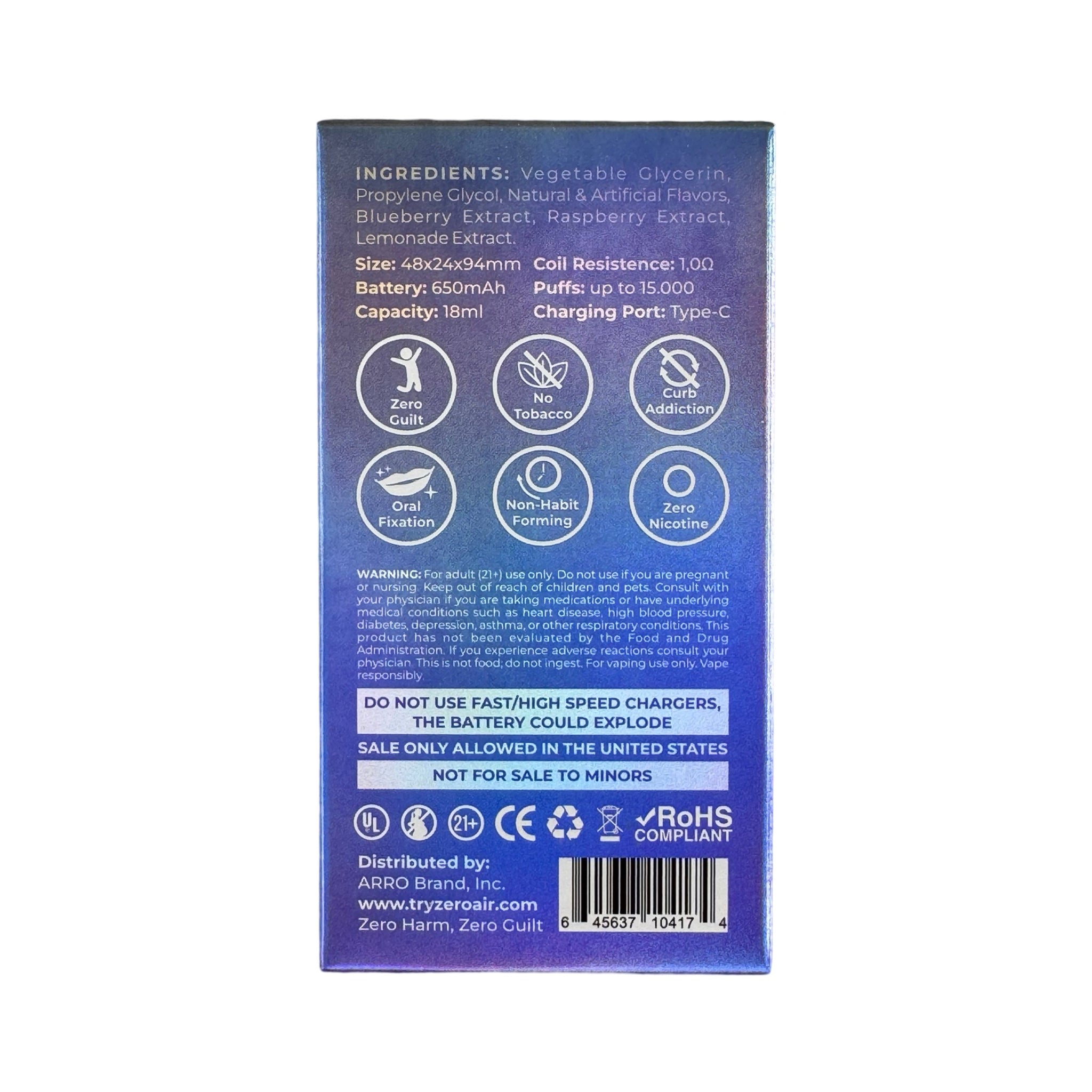 Jolly Blue Razz - Arro Ultra 15000 - Zero Nicotine Vape Jolly Blue Razz - Arro Ultra 15000 - Zero Nicotine Vape