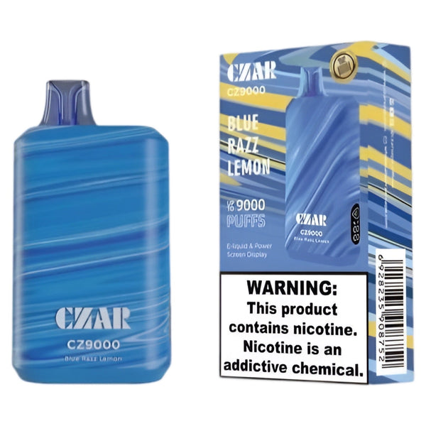 Modrý Razz Citrón - CZAR CZ9000 - 8500 náustkových vape zariadení