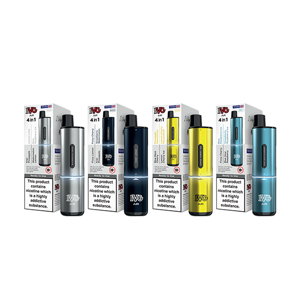 IVG Air 4-in-1 Rechargeable Disposable Vape Kit - 2400 Puffs, 20mg Nicotine, 4 Flavors