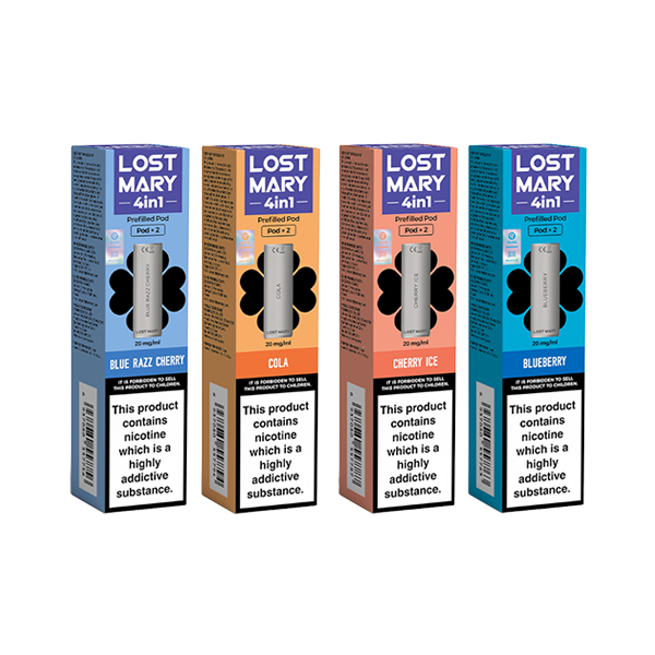20mg Lost Mary 4in1 Prefilled Pods 1200 Puffs - Lost Mary