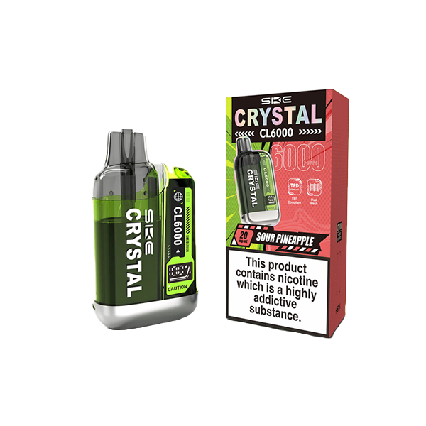 Load image into Gallery viewer, 20mg SKE Crystal CL6000 Disposable Rechargeable Vape Kit 6000 Puffs
