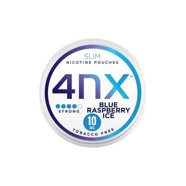 4NX Blue Raspberry Ice Slim Nicotine Pouches - 10mg Strength, 20 Pouches - Nicotine Pouches