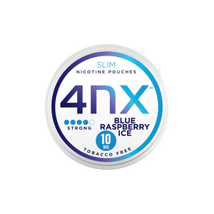 4NX Blue Raspberry Ice Slim Nicotine Pouches - 10mg Strength, 20 Pouches