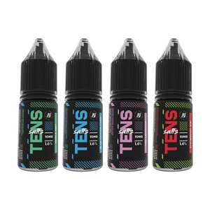 Tens Salts 10ml Nicotine E-Liquid - Pack of 10, 10mg (50VG/50PG) Flavors