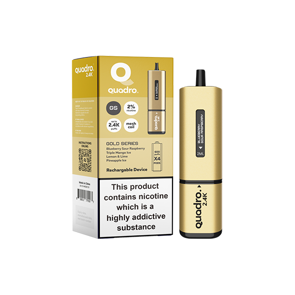 Kit de Vapeo Quadro 2.4K Pod 20mg 4 en 1 - 2400 Puff