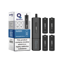 Naloži sliko v pregledovalnik galerije, 20mg Quadro 2.4K Pod Vape Kit 4 v 1 Črna serija 2400 vpihov
