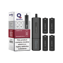 Load image into Gallery viewer, 20mg Quadro 2.4K Pod Vape Kit 4 in 1 Black Series 2400 Puffs
