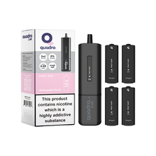 Naloži sliko v pregledovalnik galerije, 20mg Quadro 2.4K Pod Vape Kit 4 v 1 Črna serija 2400 vpihov
