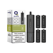 Load image into Gallery viewer, 20mg Quadro 2.4K Pod Vape Kit 4 in 1 Black Series 2400 Puffs
