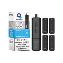 Načítať obrázok do prehliadača galérie, 20 mg Quadro 2,4K Pod Vape Kit 4v1 Black Series 2400 Puffs
