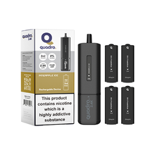 Naloži sliko v pregledovalnik galerije, 20mg Quadro 2.4K Pod Vape Kit 4 v 1 Črna serija 2400 vpihov
