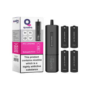 Kit 4 de vapeo Pod Quadro 2.4K de 20 mg en 1 inhalaciones Black Series 2400