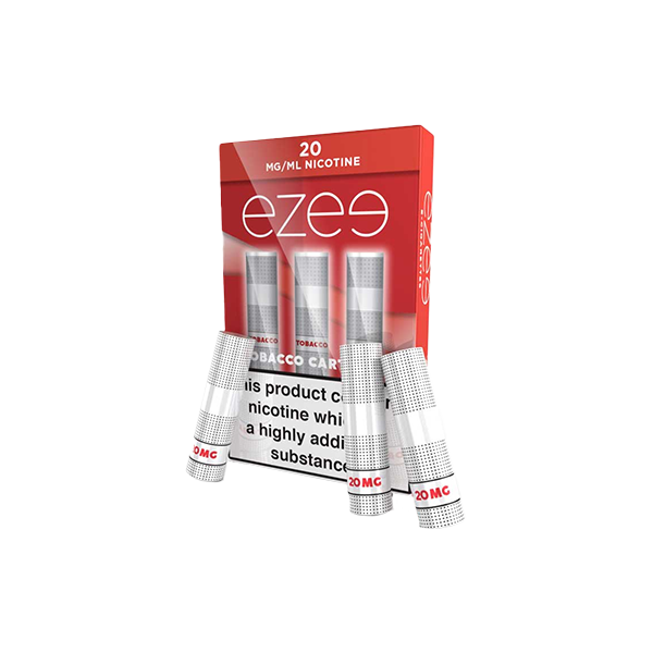 Cartuchos de cigarro eletrônico Ezee 20mg, tabaco 1050 baforadas