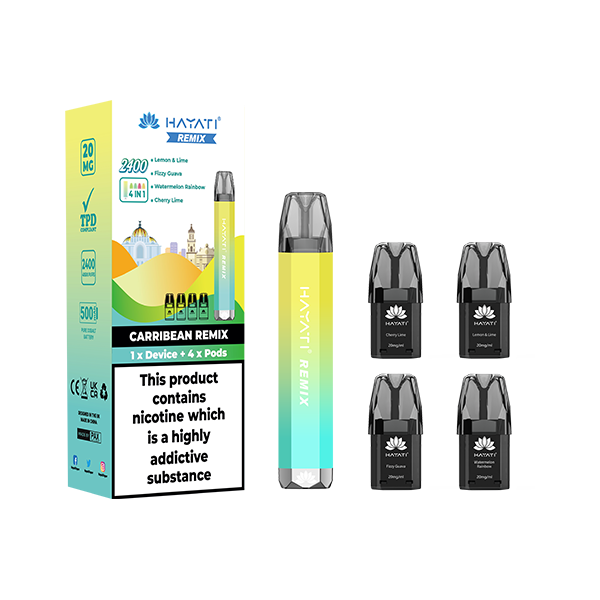 20mg Hayati Remix 4in1 2400 Pod Kit 2400 Puffs - Hayati vape
