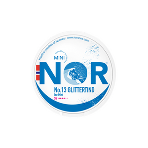 NOR Mini Glittertind Ice Mint Nikotinbeutel – 14 mg Stärke, 20 Stück