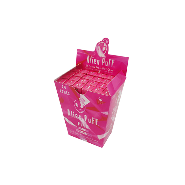 Alien Puff Pink King Size Pre-Rolled Cones - 24 Pack of Effortless Enjoyment - Nicotine Pouches