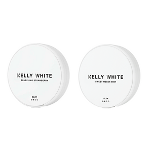 Kelly White 10mg Medium Slim Nicotine Pouches - 20 Count Sparkling Strawberry Sweet Melon Mint