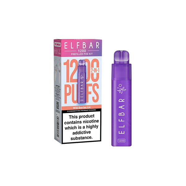 ELF Bar 1200 Puff Rechargeable Pod Kit - 20mg Nicotine, Dual Flavor Options