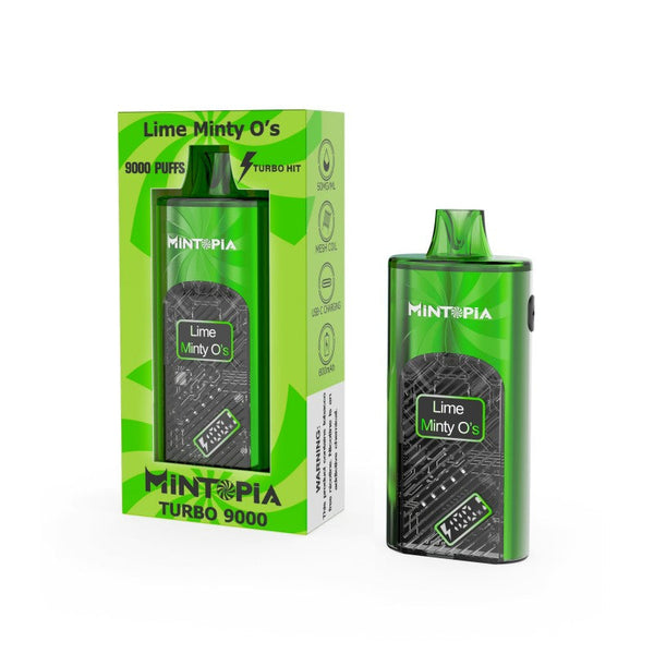 Лайм — Mintopia Turbo 9000 - Дешёвые одноразовые вейпы до 10 долларов