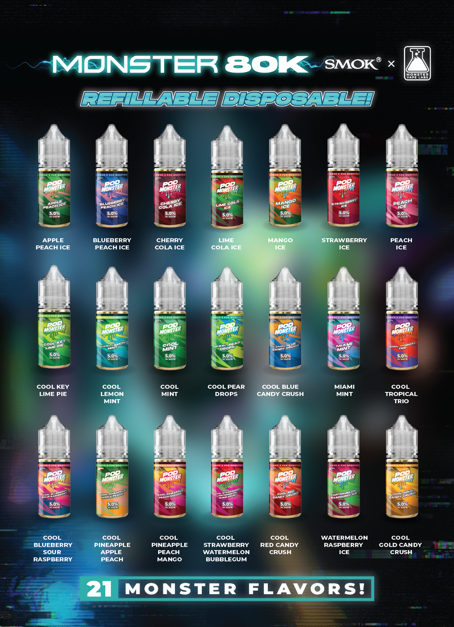 Charger l&amp;#39;image dans la visionneuse de la galerie, Vape jetable rechargeable Monster 80K

