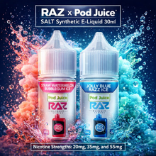 Load image into Gallery viewer, RAZ x Pod Juice SALT Synthetic E-Liquid 30ml
